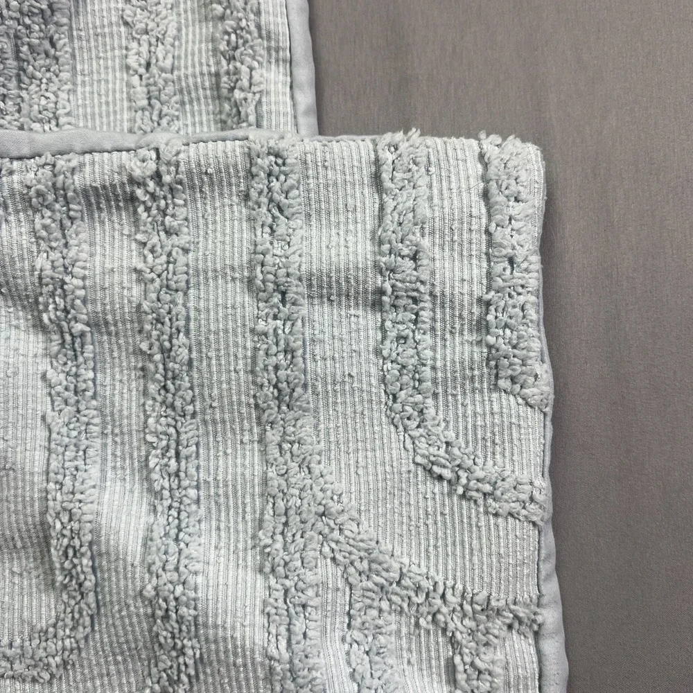 Set Of 2 Ugg King PillowShams Light Blue Textured Decorative Bedding (19